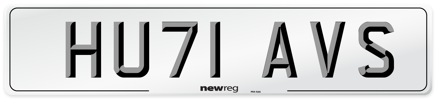 HU71 AVS Number Plate from New Reg